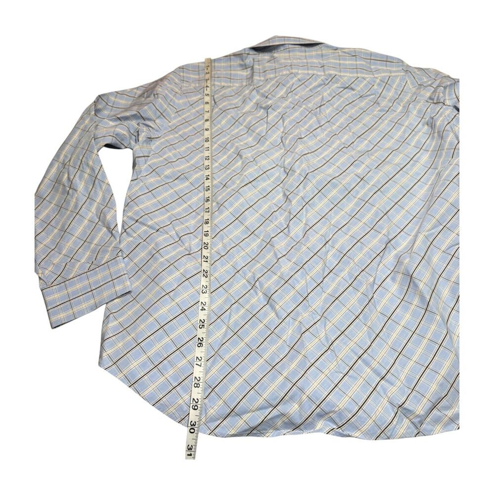 Banana Republic Dress Shirt Men's 17 Multicolor Plaid 100% Cotton Long Sleeve - Picture 5 of 8